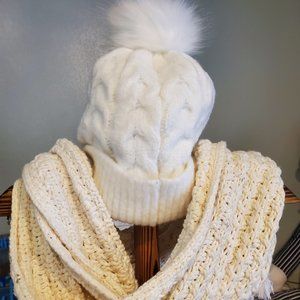Winter White Scarf and Hat
